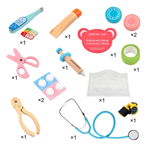 Juego De Juguetes De Madera Para Niños Con Simulación De Méd