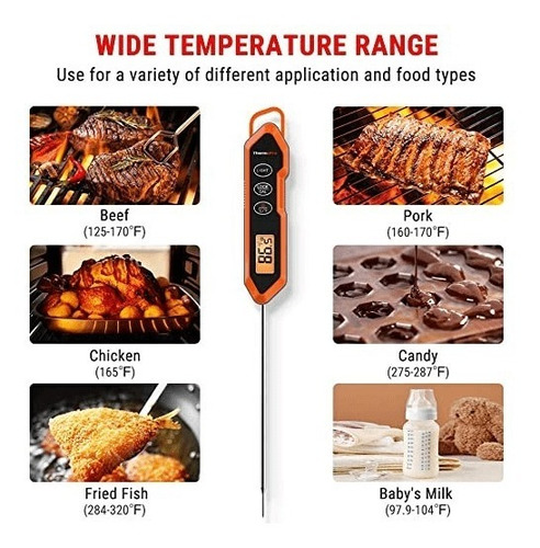 Imagen 2 de 6 de Termometro De Cocina Digital Chocolate Caramelo Carne Tp-15h
