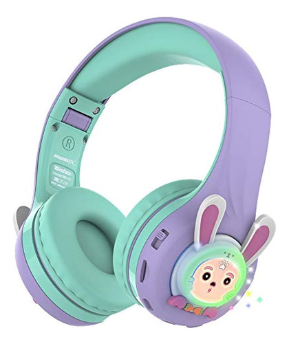 Riwbox Rb-7s Rabbit Kids Headphones Wireless, Led Light Up B