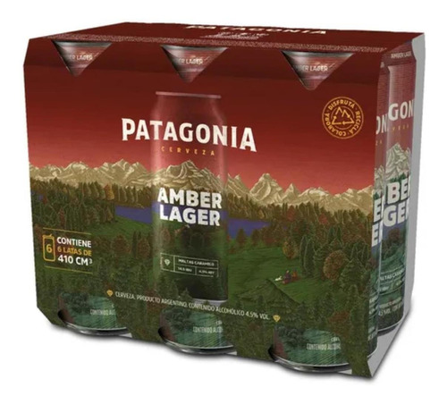 Cerveza Patagonia Amber Lager Lata 410 Ml X6 - Fullescabio