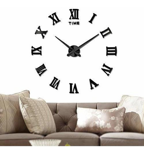 3d Tamaño Grande Reloj De Pared Moderno Número De Reloj Sin 