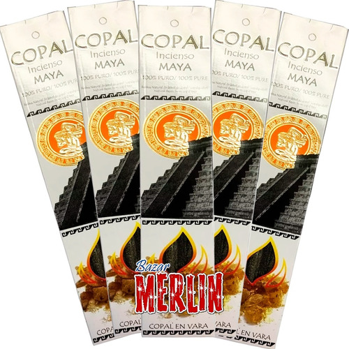 Copal Maya - 100% Puro / Paquete De 5 Con 10 Varitas C/u