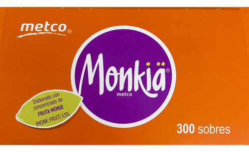 Endulzante Monkiä Fruta Del Monje 300 Sobres De 1g