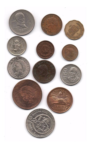 Mexico Lote 12 Monedas Diferentes Antiguas