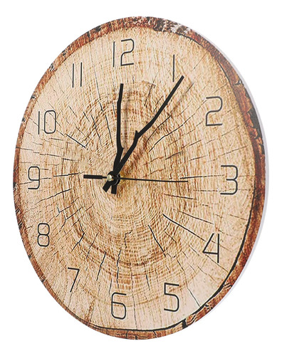 Magiclulu Reloj De Pared De Cuarzo De Grano De Madera, Relo.