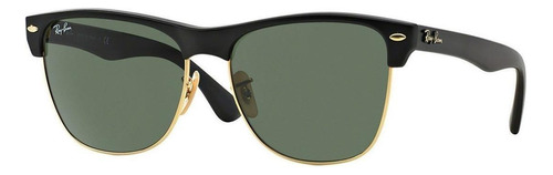 Anteojos de sol Ray-Ban Clubmaster Oversized Standard con marco de nailon color gloss black, lente green clásica, varilla gloss black de nailon - RB4175