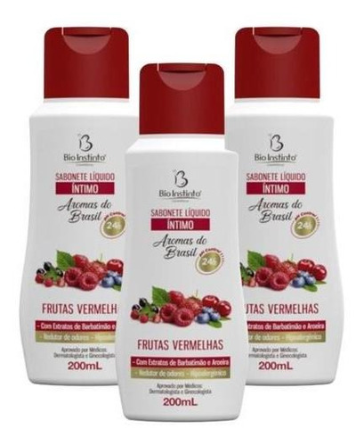 Kit C/ 3 Sabonetes Íntimo Frutas Vermelhas Aromas Do Brasil