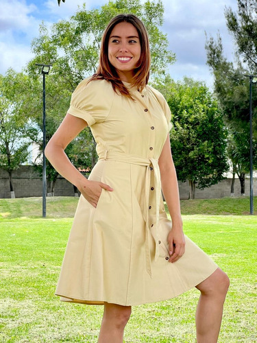 Vestido Calvin Klein T6 Circular Con Cinturon