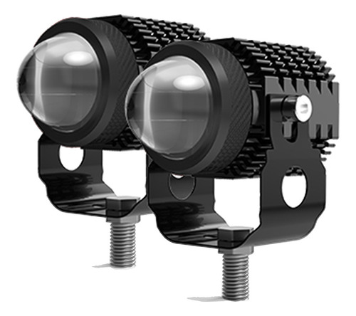 Juego Faros Led Auxiliares Lupa Flash Blanco/ambar +potencia