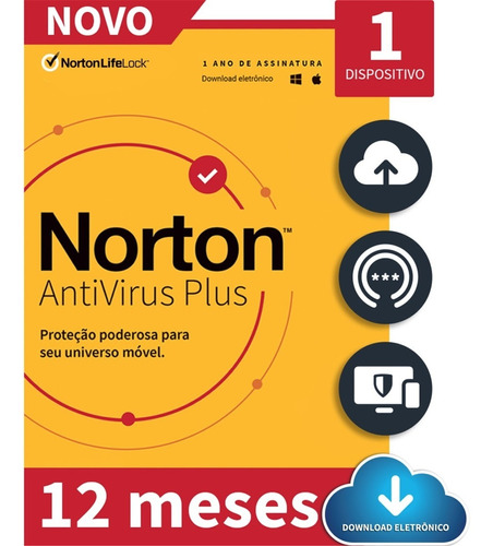 Norton 360 Antivirus Plus Proteção Envio Imediato 01pc