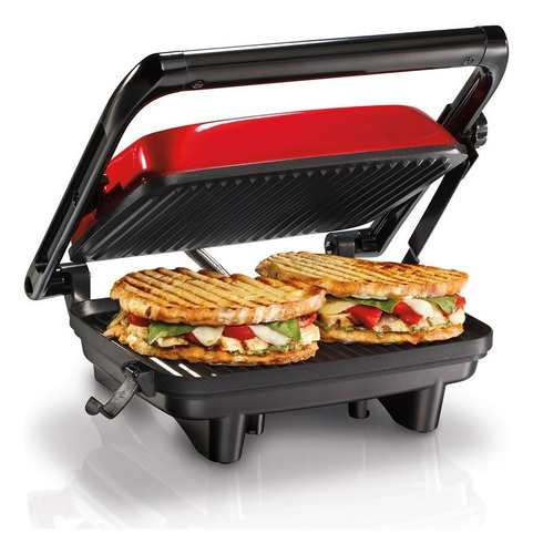 Prensa Antiadherente Paninis Roja 25462z Hamilton Beach