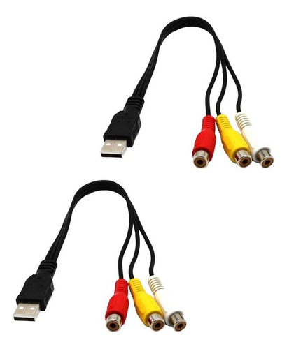 2 Piezas De 3rca Video / V Convertidor Para Tv