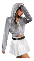 Comprar Campera Hoodie Importado Shein Capucha Colorblock Crop