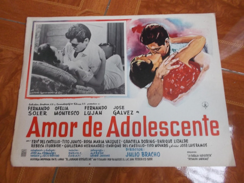 Antiguo Lobby Card De Jose Galvez En Amor De Adolescente!