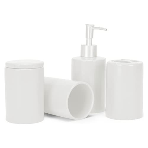 Juego De Accesorios De Baño Chic Redondeado Blanco De ...