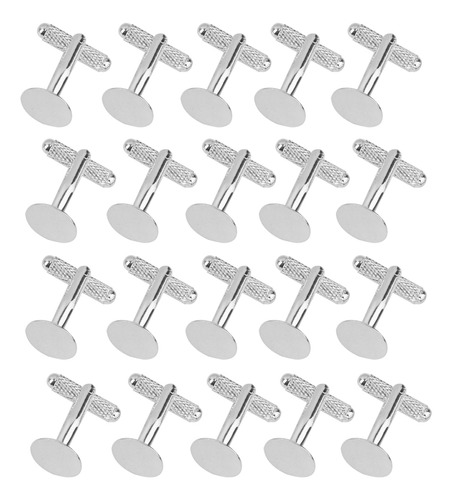 20 Piezas Moda Hombres Plata 12mm Plano Blannk Ajustes