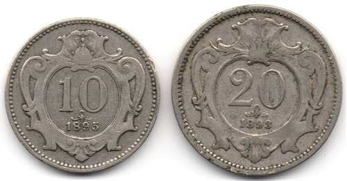 Austria 10 Y 20 Heller 1895 Y 1893
