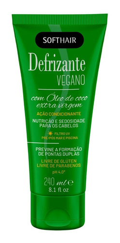 Defrizante Vegano Com Óleo De Coco 240ml Softhair