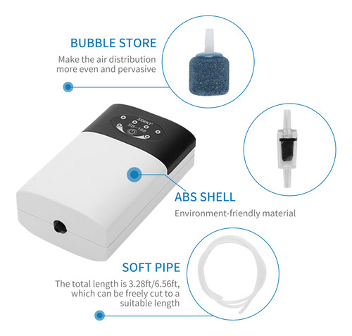 Aireador De Pesca Con Burbujas Recargable Mini Fountain Air,