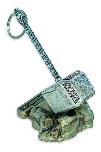 Imagem 4 de 6 de Martelo Thor Decorativo Com Base - Metal