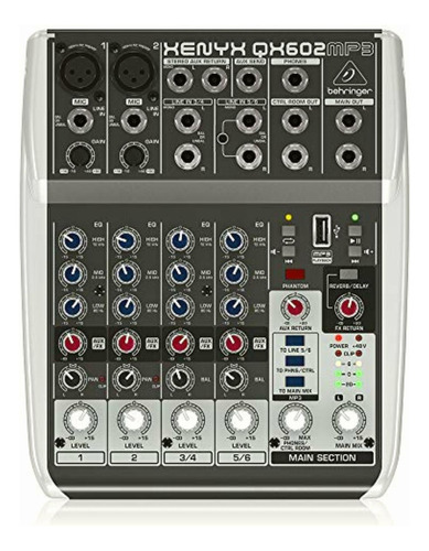 Mezclador Behringer Qx-602mp3 6 Entradas Con Reproductor Mp3