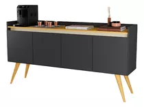 Comprar Móveis Primus Buffet Gold 4 Portas Preto/mel