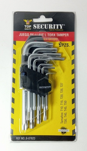 Set Juego De Llaves L Torx Tamper Hueco En El Medio 