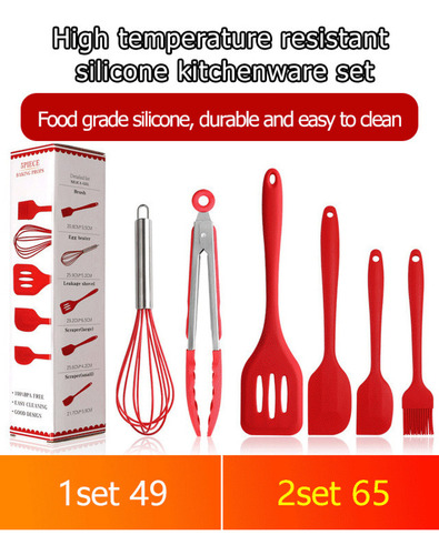 Set De Utensilios De Cocina De Silicona Resistente A Altas T