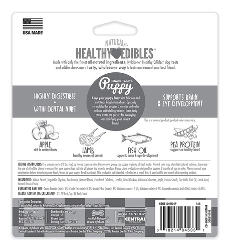 Chew Treats Nylabone, Comestibles Saludables Para Cachorros,
