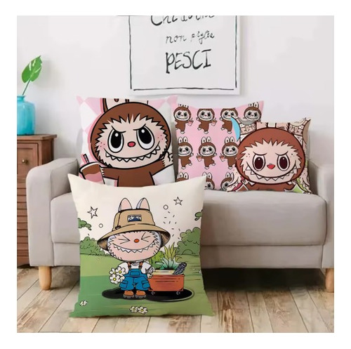 Funda De Cojín Almohada Diseño Labubu 40x40 Cm Genérica