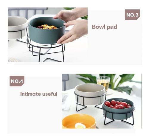 Comedero Bebedero Ceramico Base Hierro Gato Perro Gris S