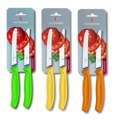 Cuchillo Victorinox Frutas Y Verduras 11cm Serrado Inox. X2 