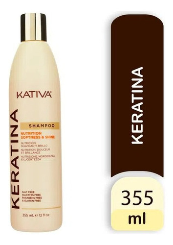  Kativa Shampoo Keratina · Nutrición, Suavidad Y Brillo 355ml