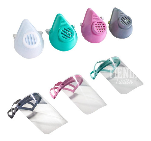 Kit Protección Mascara + Barbijo Reutilizable Con 4 Filtros