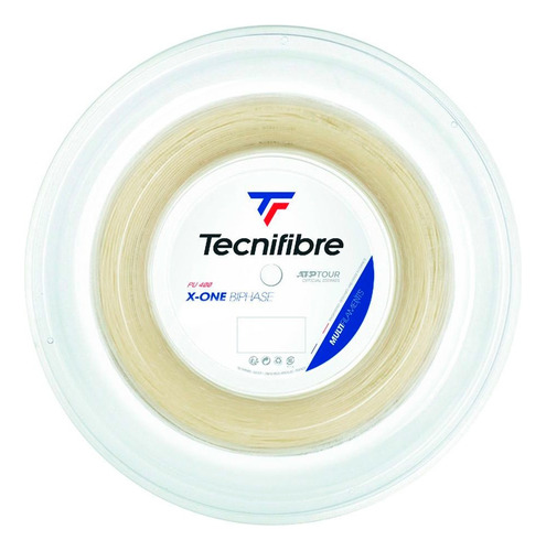 Corda Tecnifibre X-one Biphase - Rolo C/ 200m Mulfilamento Cor Natural Espessura 1.3 Mm