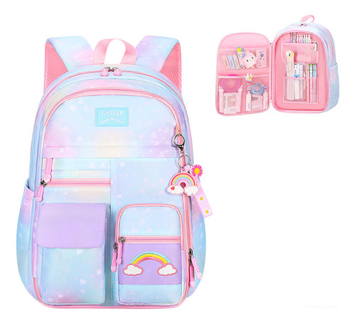 Mochila Infantil Para Niña Escolar, Mujer, Arcoíris