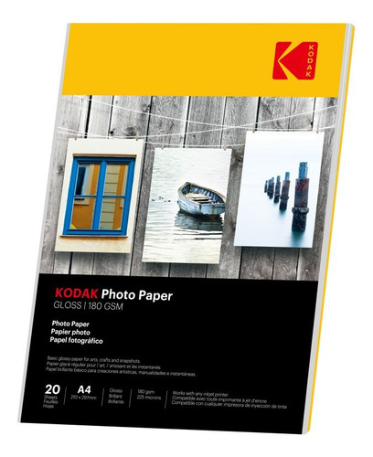 Papel Fotográfico Kodak A4 20 Hojas 180g Calidad Premium ®