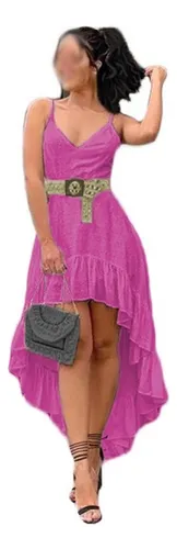 Vestido sereia curto hotsell frente longo atras