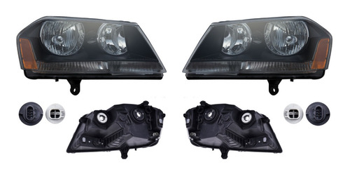 Par Juego Faros Dodge Avenger 2008 - 2014 Fondo Negro Sxc