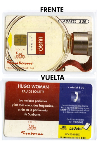 Tarjeta Ladatel $30 Sanborns: Perfume Hugo Boss Woman 