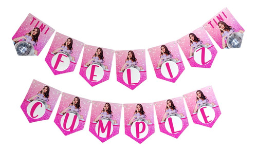 Banderines Tini Stoessel Cumpleaños Personalizados