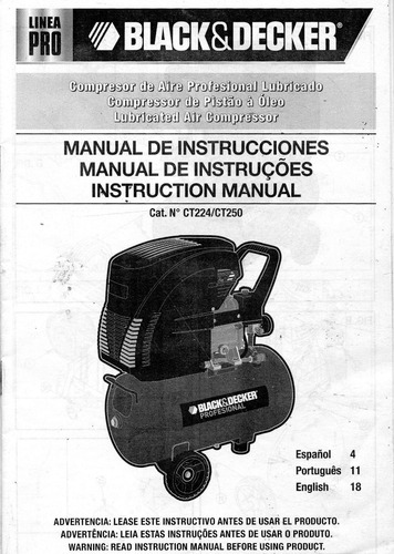 Manual Compresor Aire Profesional Black & Decker Ct225/ct250