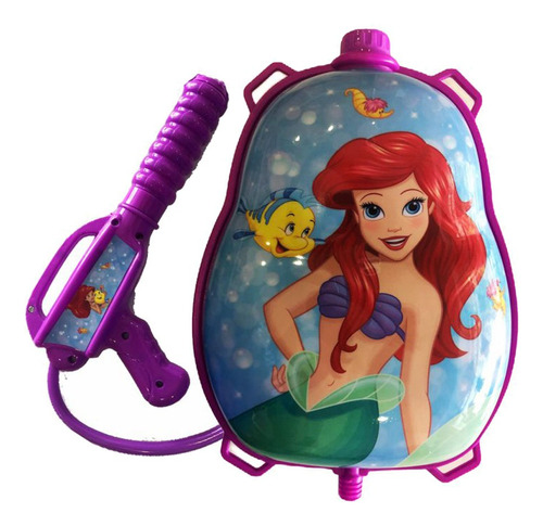 Mochila De Agua Con Pistola Sirenita Disney 