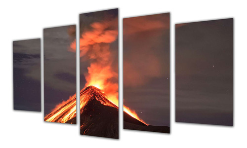 Cuadro 60x100cm Volcanes Humo Cenizas Erupcion Volcanica