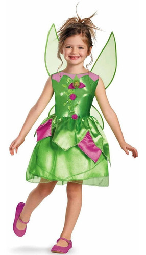 Disfraz Para Niña Campanita Talla S 4-6 Halloween