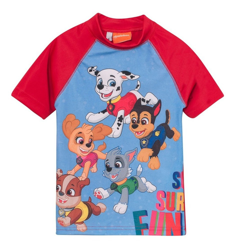 Remera Manga Corta Paw Patrol Proteccion Solar Uv50 Pileta