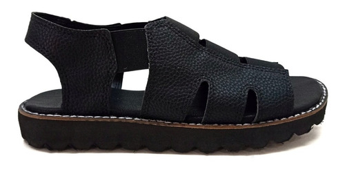 Sandalias Bajas Con Elastico Livianas Comoda Cuero Ecologico