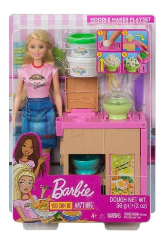 Playset E Boneca Barbie - Máquina De Macarrão - Mattel Ghk43