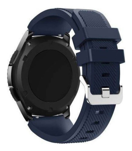 Pulseira 22mm De Silicone Confort Compatível Com Kepup W200 Cor Azul-escuro