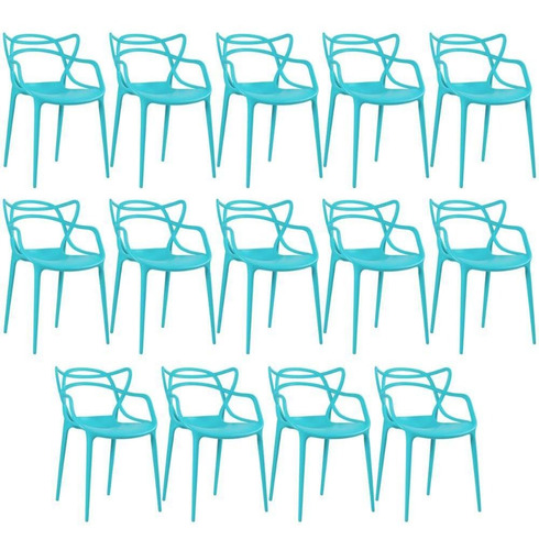 14 Cadeiras Allegra Ana Maria Cozinha Jantar Cor da estrutura da cadeira Azul-Tiffany